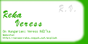 reka veress business card
